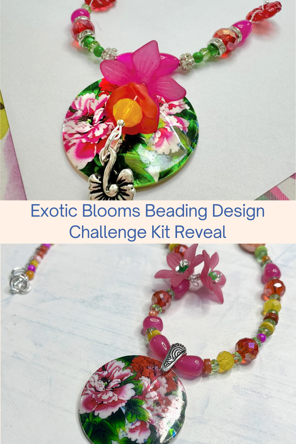 Exotic Blooms Beading Design Challenge Kit Reveal Collage