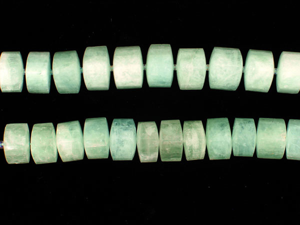 Aquamarine Faceted Triangular Cylinder Beads