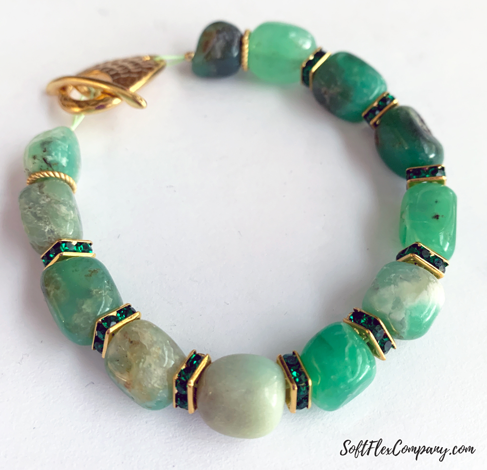 Easy Gemstone Bracelet Using Nugget Beads by Kristen Fagan