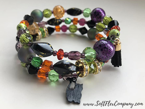 Black Magic Memory Wire Bracelet by Sara Oehler