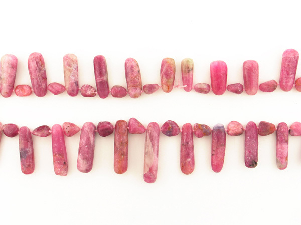 Pink Tourmaline Smooth Drops and Pebble Beads