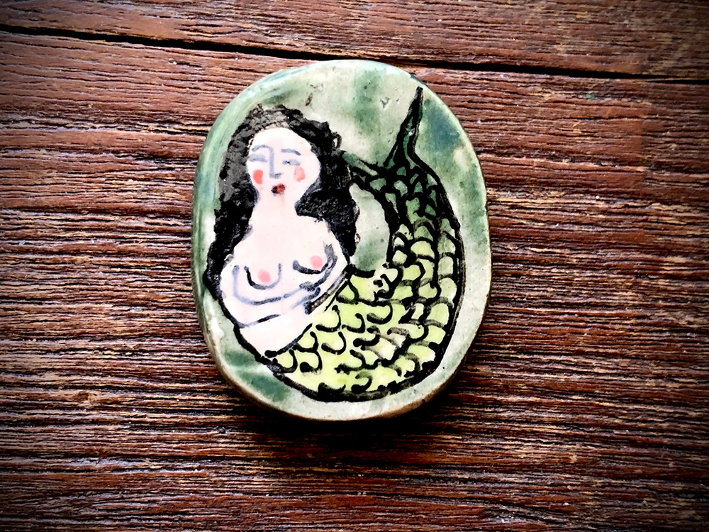 Diane Hawkey Mermaid And Fish Bead at Allegory Gallery