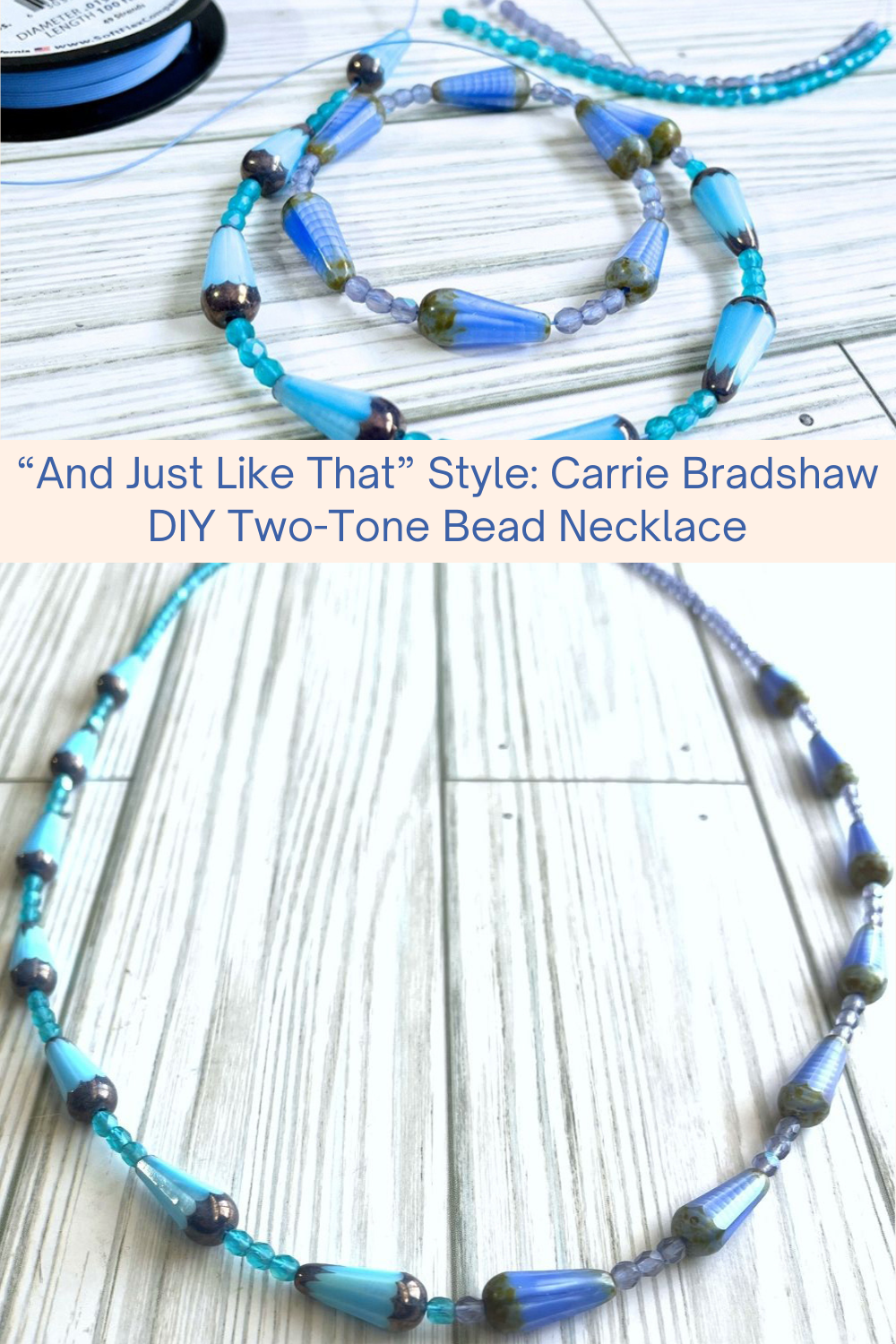 And Just Like That Style Carrie Bradshaw DIY Two-Tone Bead Necklace Collage