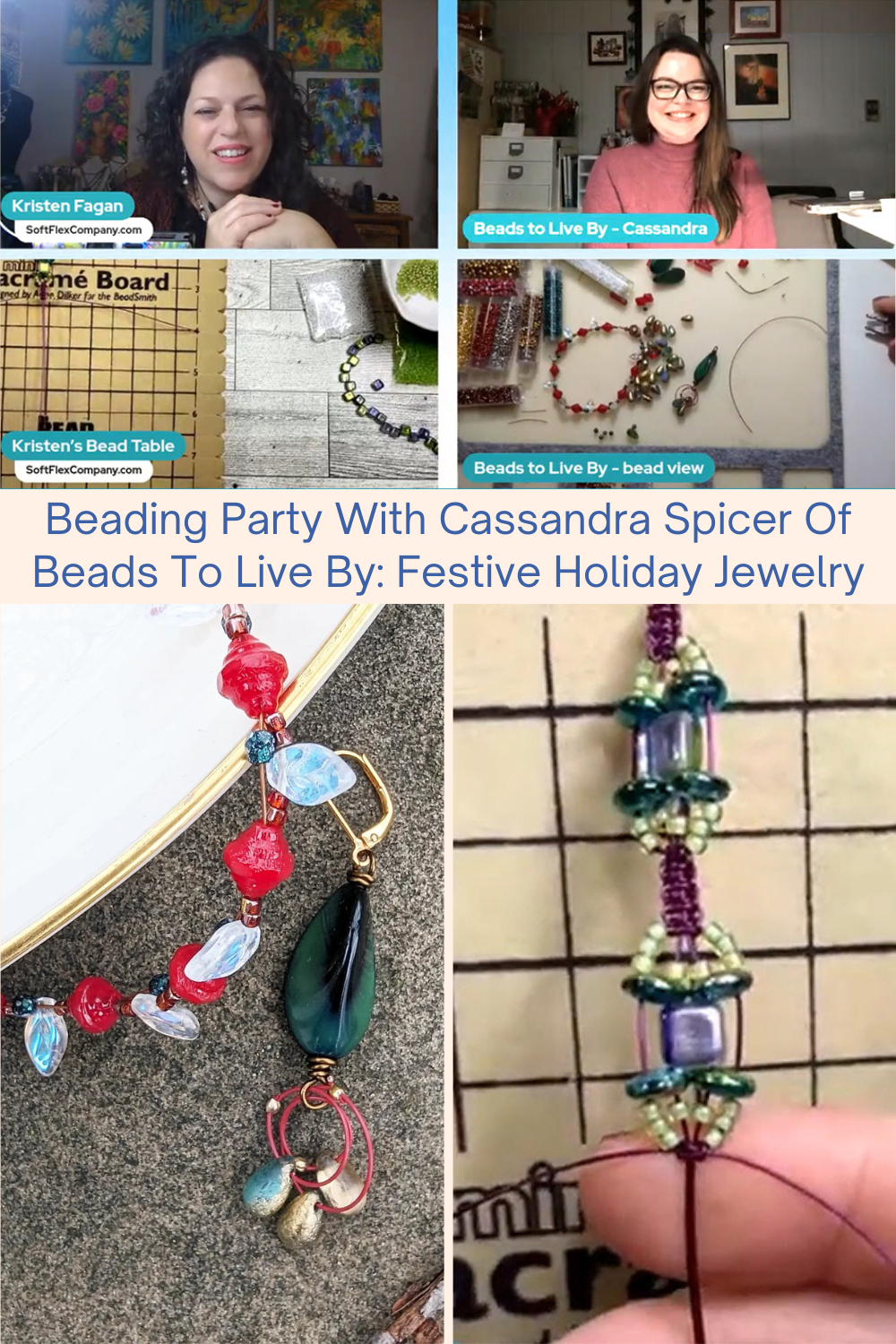 Beading Party With Cassandra Spicer Of Beads To Live By Festive Holiday Jewelry Collage