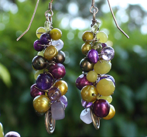 Grape Cluster Earrings by Beverly Ash Gilbert