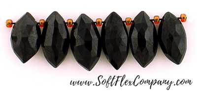 Black Spinel Faceted Ellipses