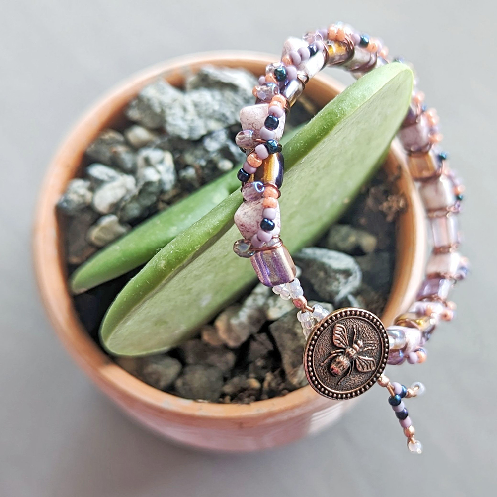 Wire Wrapped Beaded Bracelet by Cassandra Spicer