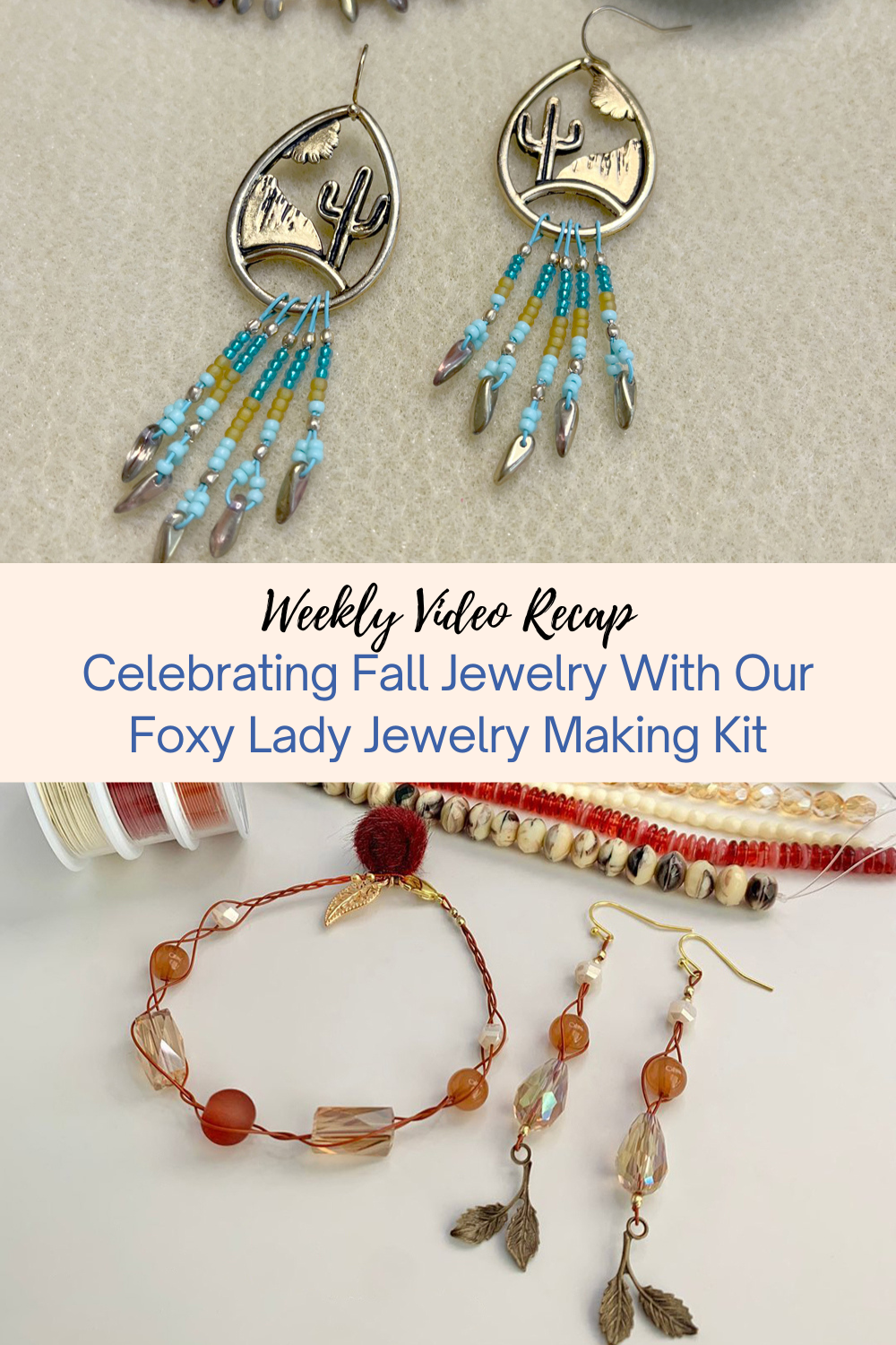 Celebrating Fall Jewelry With Our Foxy Lady Jewelry Making Kit Collage