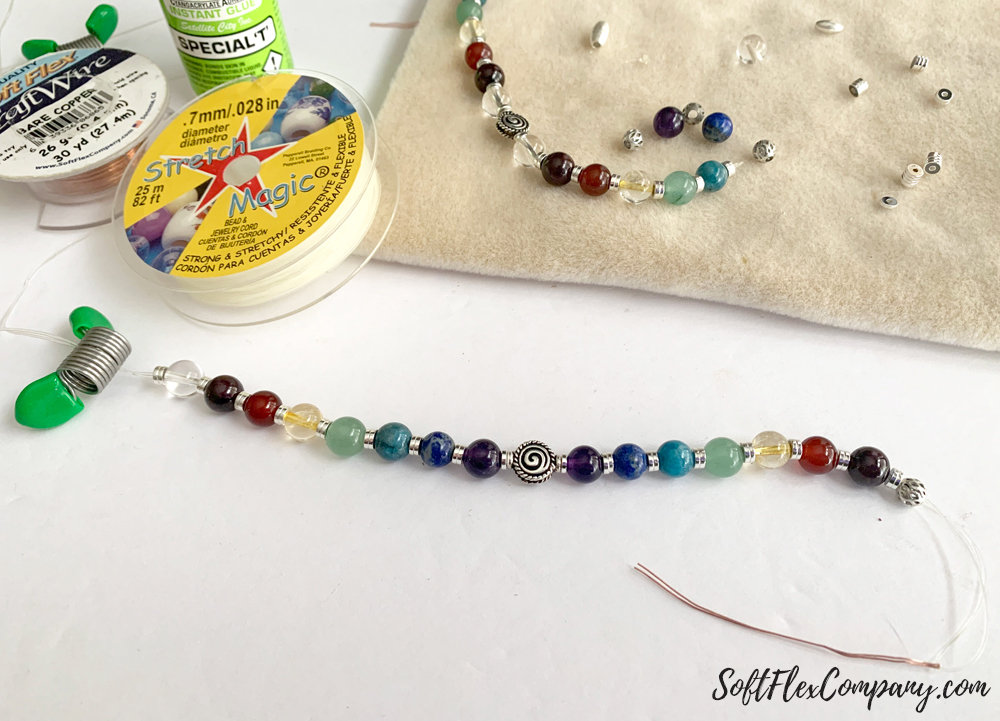 Chakra Healing Gemstone Bead Stretch Bracelet by Kristen Fagan