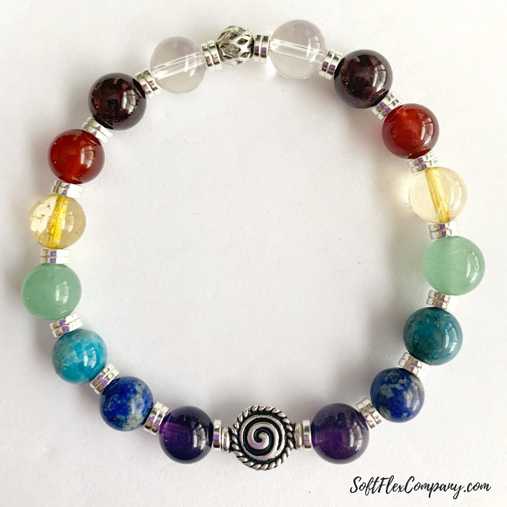 Chakra Healing Gemstone Bead Stretch Bracelet by Kristen Fagan