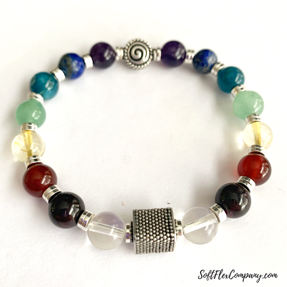 Chakra Healing Gemstone Bead Stretch Bracelet by Kristen Fagan