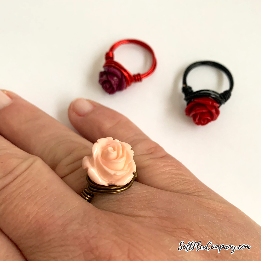 Craft Wire Rose Bead Ring by Kristen Fagan