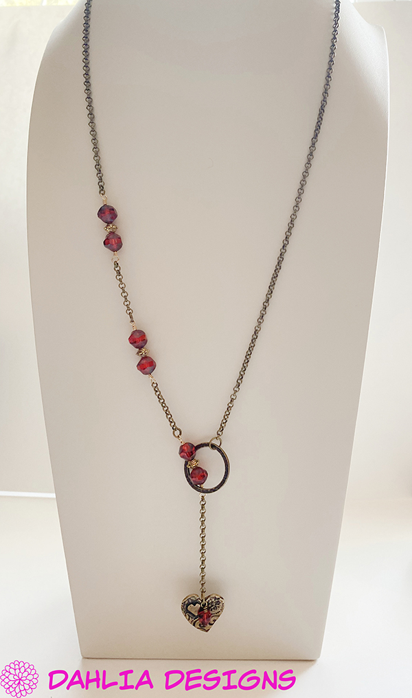 Brass Heart Assymetrical Necklace by Deb Houck