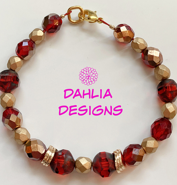 Red & Gold Bracelet by Deb Houck