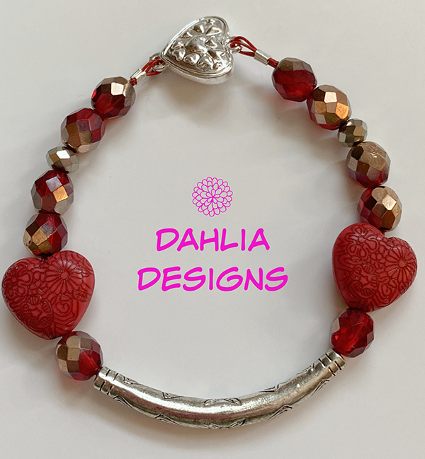 Red Heart Bracelet by Deb Houck