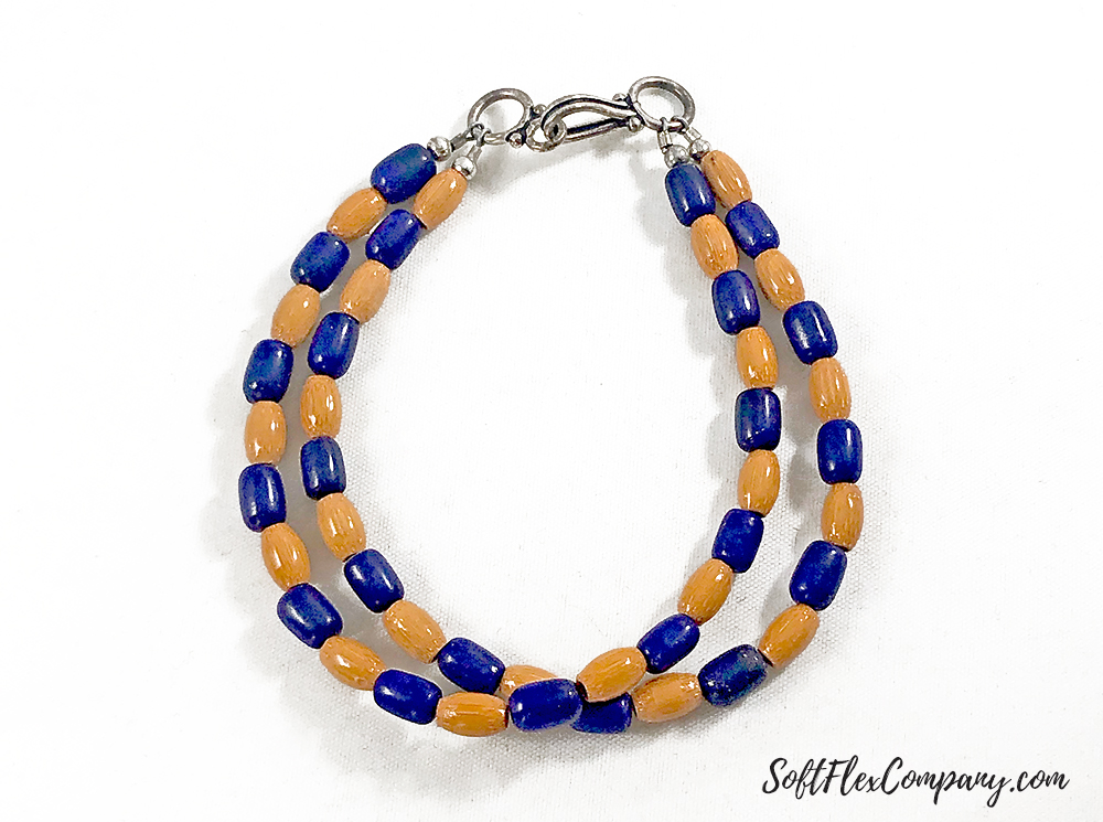 Men's 2-Strand Lapis and Bamboo Bracelet by Damien Shay