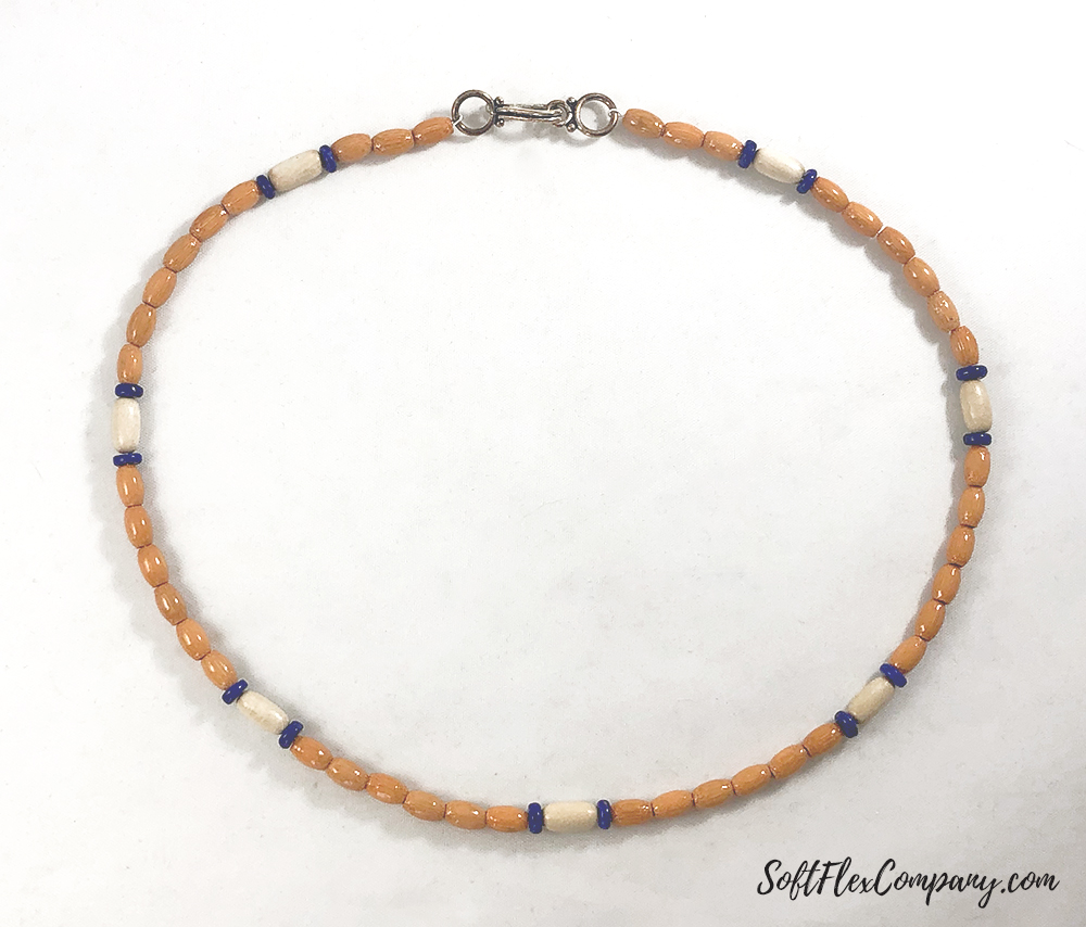 Bamboo, Lapis and Wood Necklace by Damien Shay