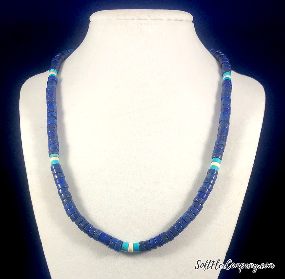 Men's Lapis, Turquoise and White Turquoise Necklace by Damien Shay
