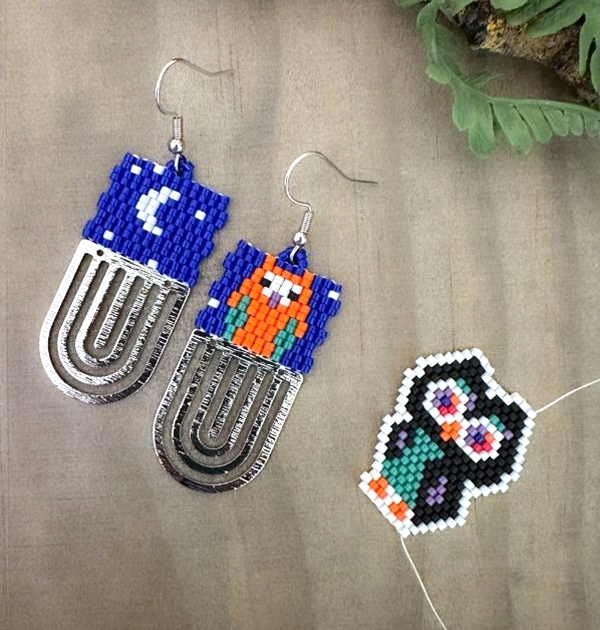 Double Peyote Stitch Seed Bead Earrings by Danielle Wickes