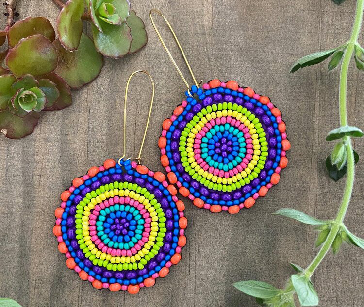 Beaded Rosette Earrings by Danielle Wickes Beaded Rosette Earrings by Danielle Wickes