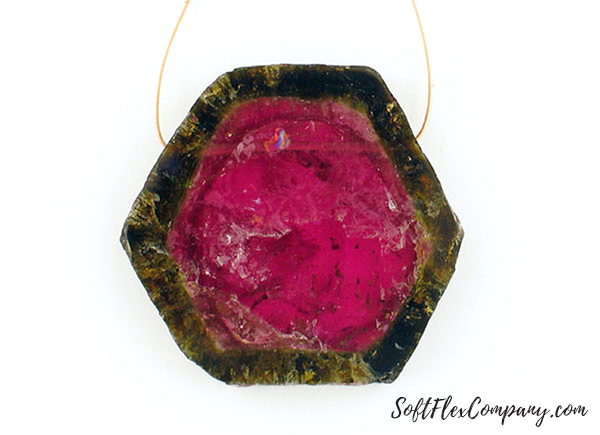 1 Count Dark Pink And Green Watermelon Tourmaline Polished Slice 'One Of A Kind'