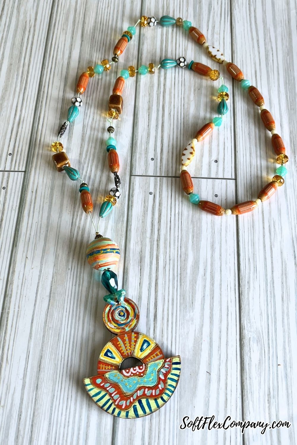 Kitschy Painted Pendant Necklace by Kristen Fagan