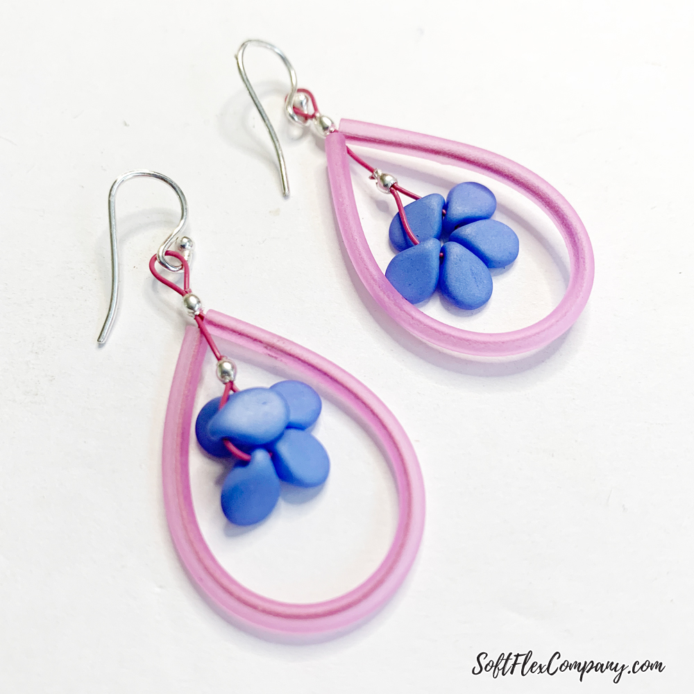 Resort Chic Drop Earrings with Rubber Tubing by Kristen Fagan