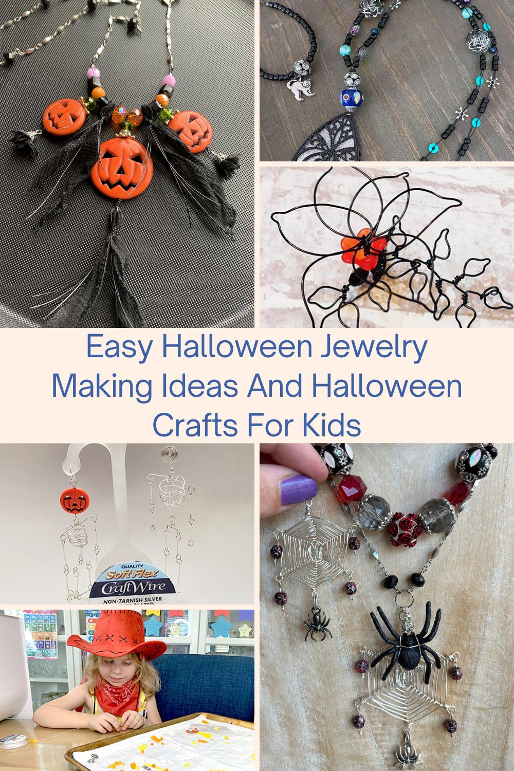 Easy Halloween Jewelry Making Ideas And Halloween Crafts For Kids Collage