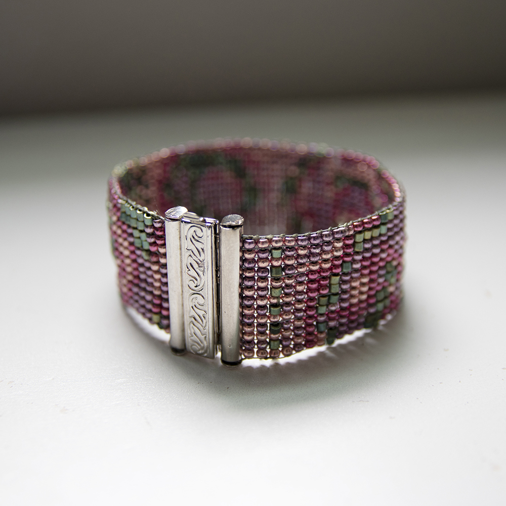 Mirrix Looms Pink Lily Wire & Bead Bracelet by Elena Zuyok