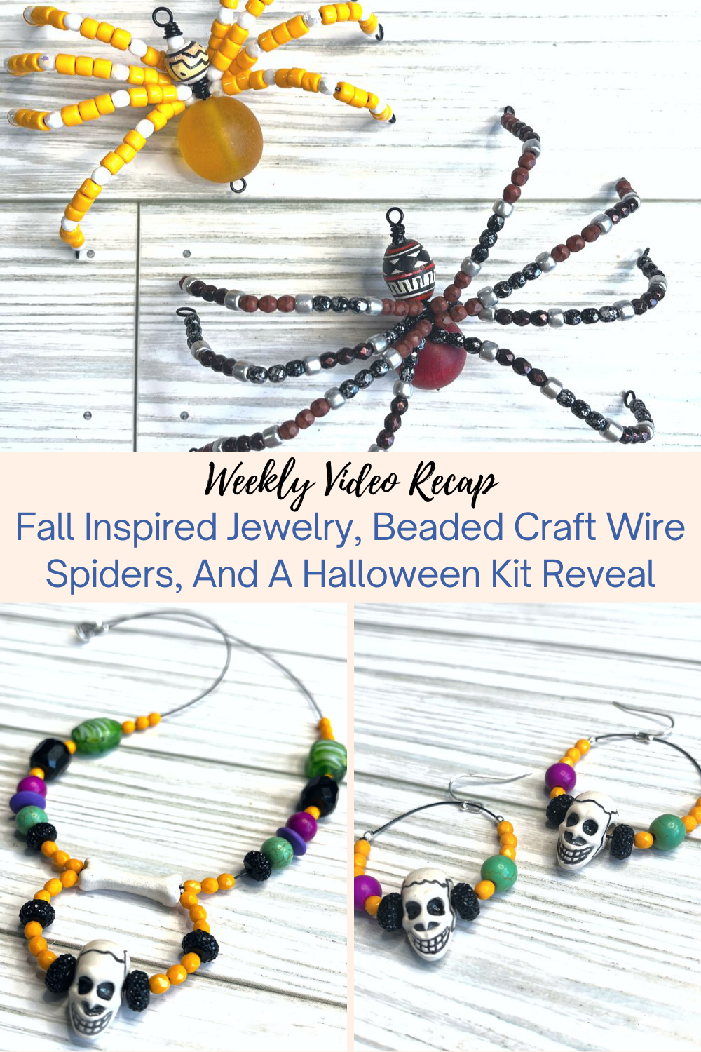 Fall Inspired Jewelry, Beaded Craft Wire Spiders, And A Halloween Kit Reveal Collage