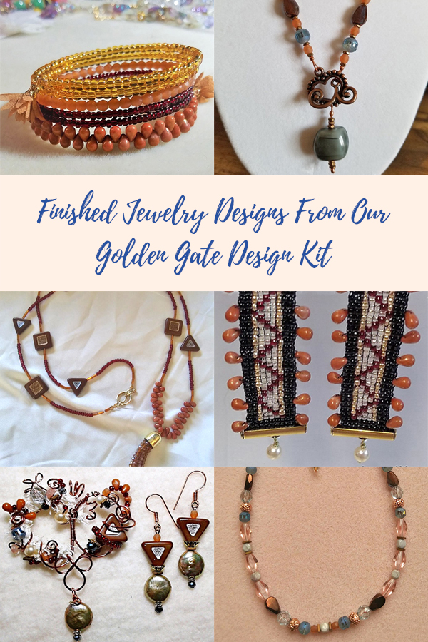 Finished Jewelry Designs From Our Golden Gate Design Kit