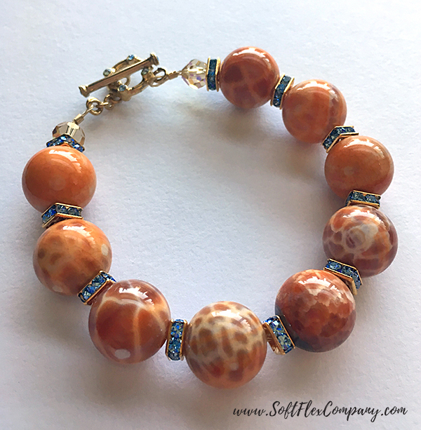 Agate and Crystal Squaredelle Bracelet by Kristen Fagan