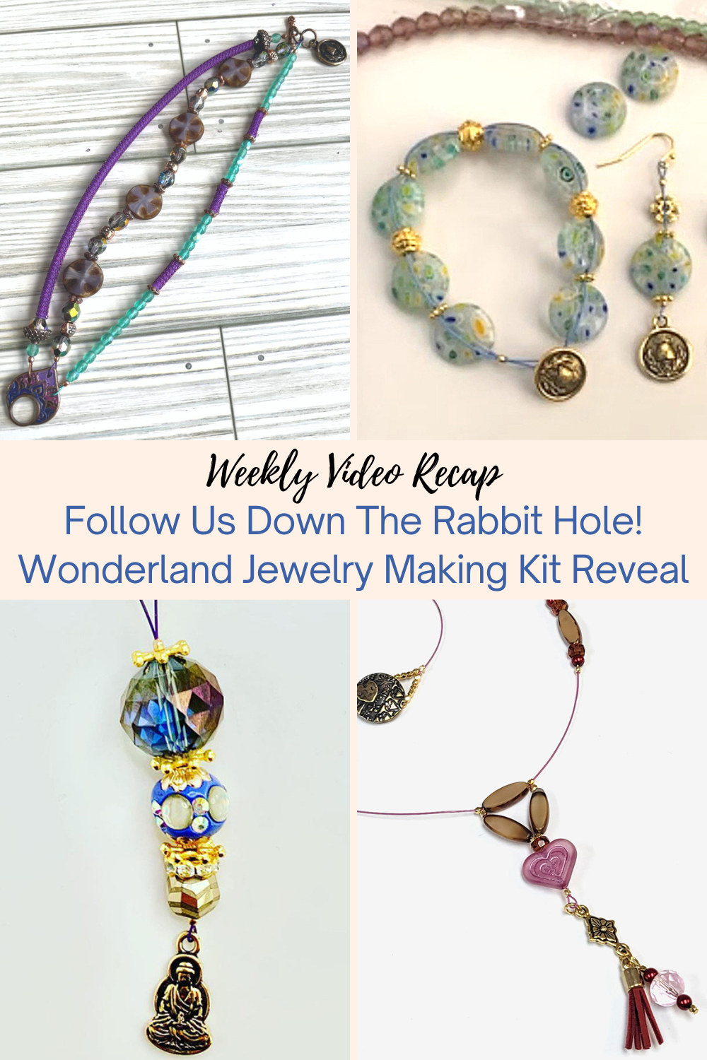 Follow Us Down The Rabbit Hole! Wonderland Jewelry Making Kit Reveal Collage