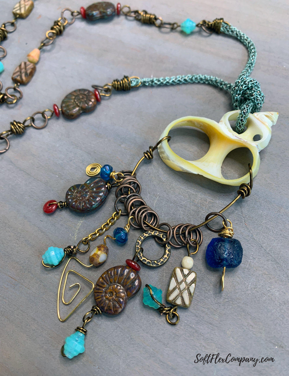 Found Object Fossil Necklace by Kristen Fagan