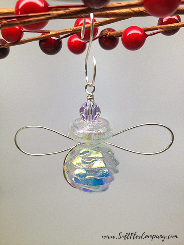 Beaded and Wire Snow Angel Ornament by Sara Oehler