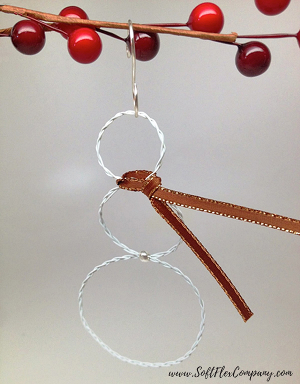 Simple Braided Wire Snowman Ornament 1