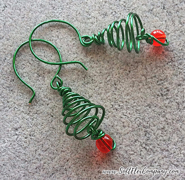 Christmas Tree Wire Earrings 1
