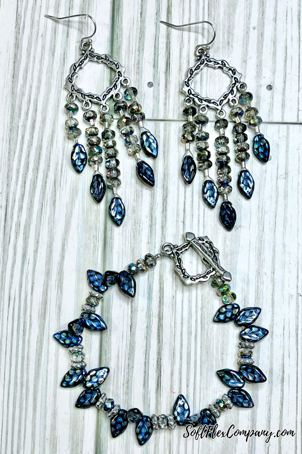 Sparkly Chandelier Earrings and matching Bracelet by Kristen Fagan
