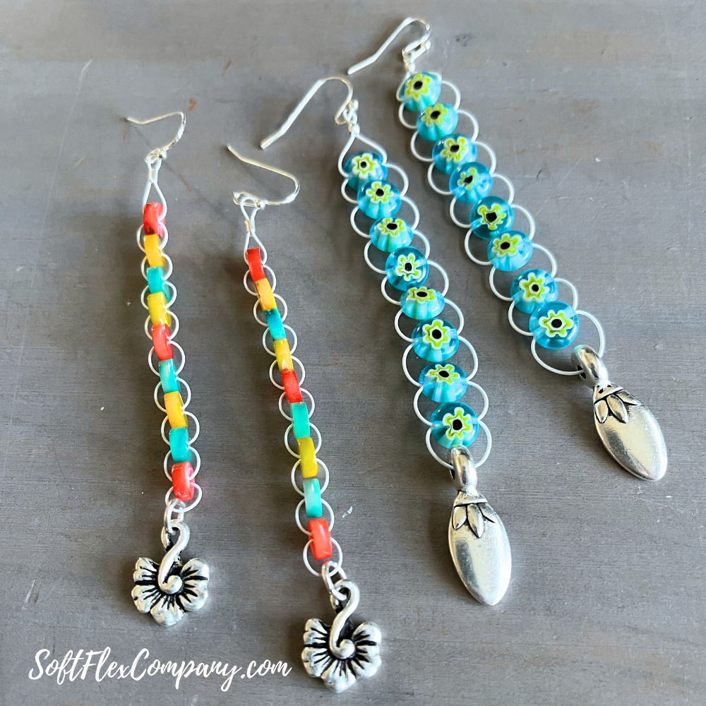 Long Woven Bead Earrings by Kristen Fagan