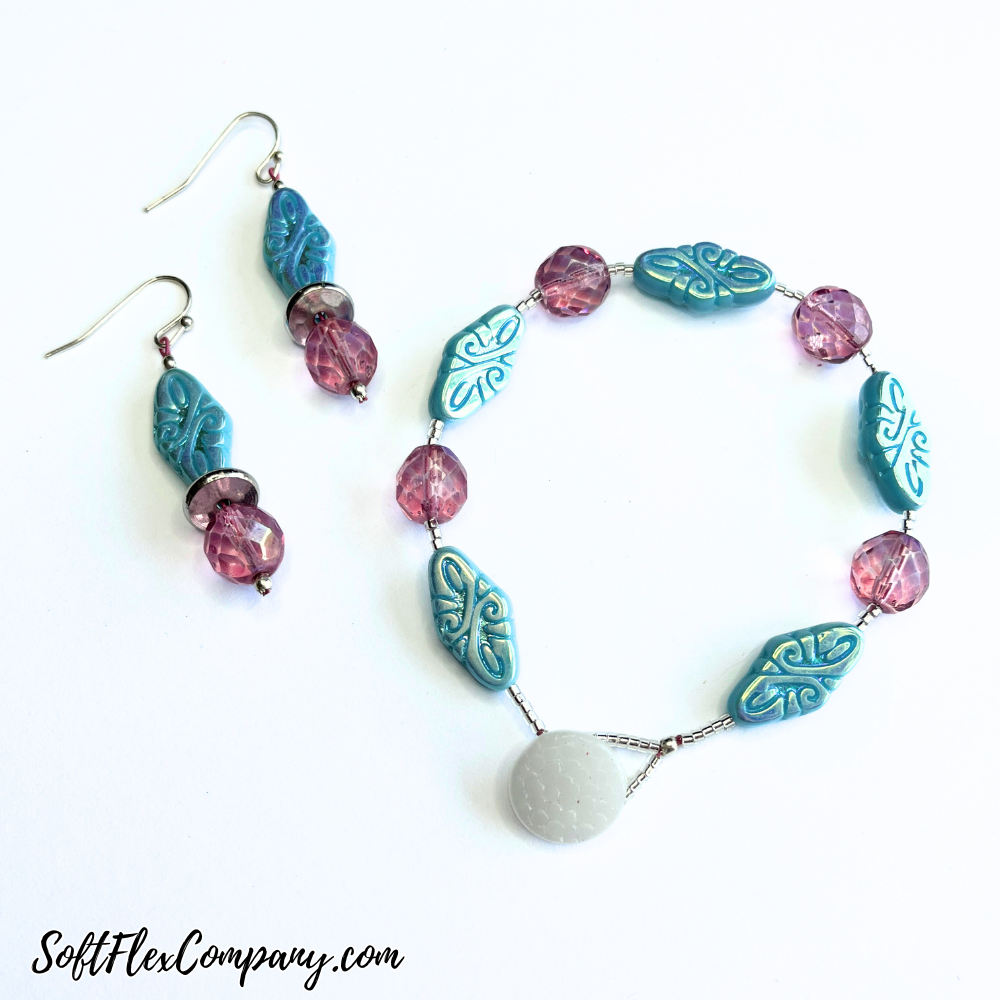 Button Clasp Bracelet & Grateful Heart Earrings by Kristen Fagan