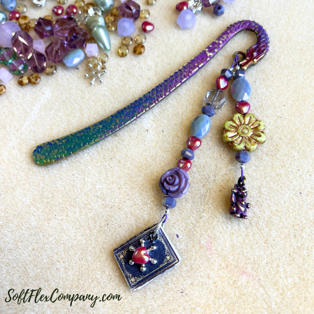 Decorated Metal Dragon Beaded Bookmark by Kristen Fagan