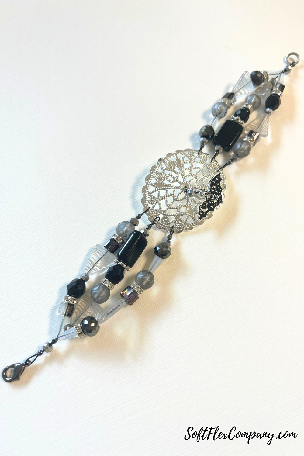 3-Strand Gone Batty Beaded Bracelet by Kristen Fagan