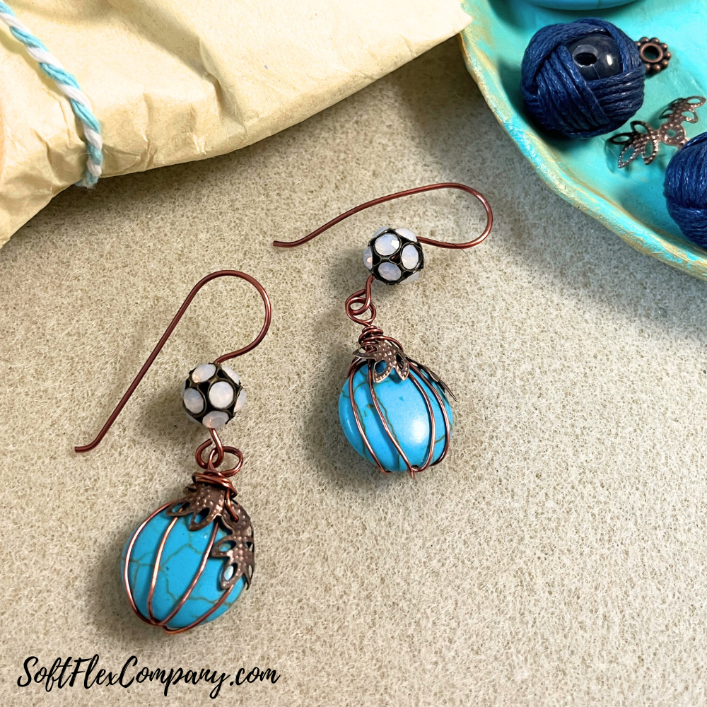 Wire Wrap Pumpkin Earrings by Kristen Fagan