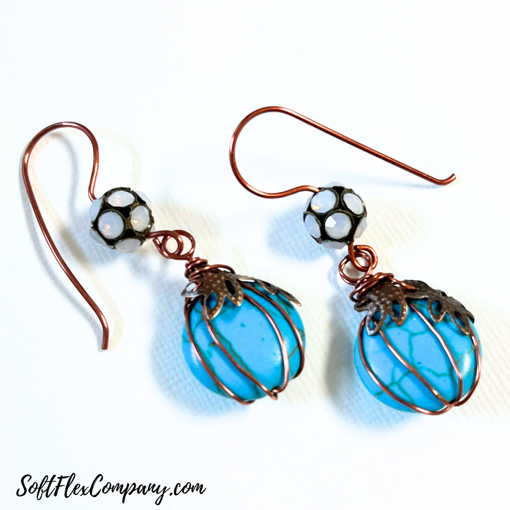 Wire Wrap Pumpkin Earrings by Kristen Fagan