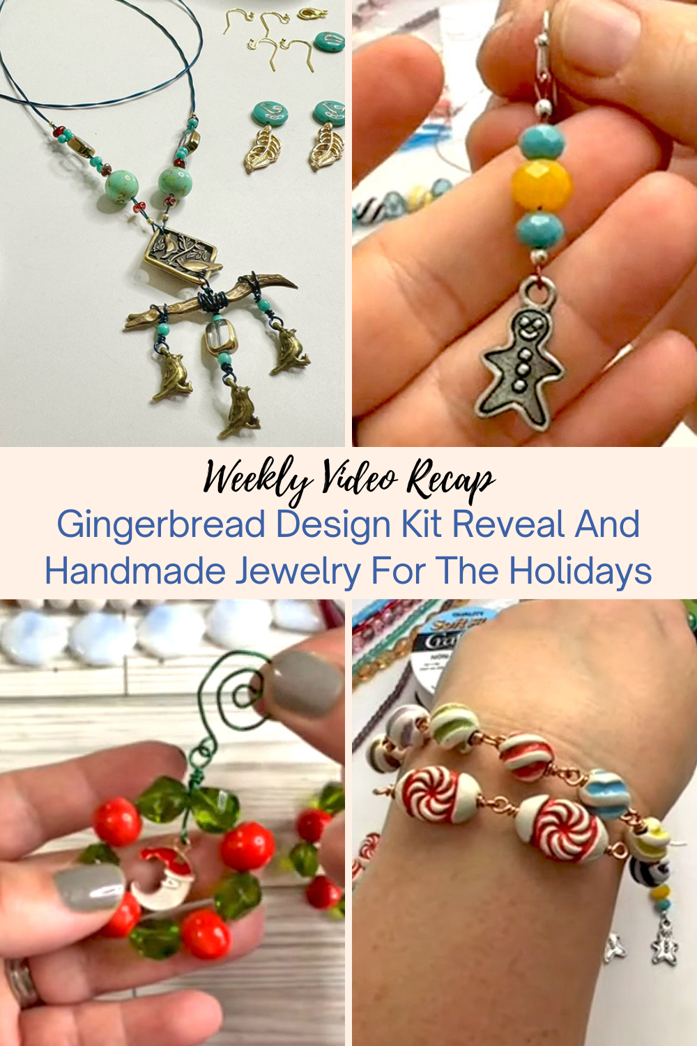 Gingerbread Design Kit Reveal And Handmade Jewelry For The Holidays Collage