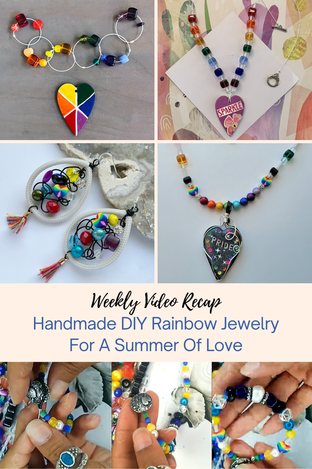 Handmade DIY Rainbow Jewelry For A Summer Of Love Collage