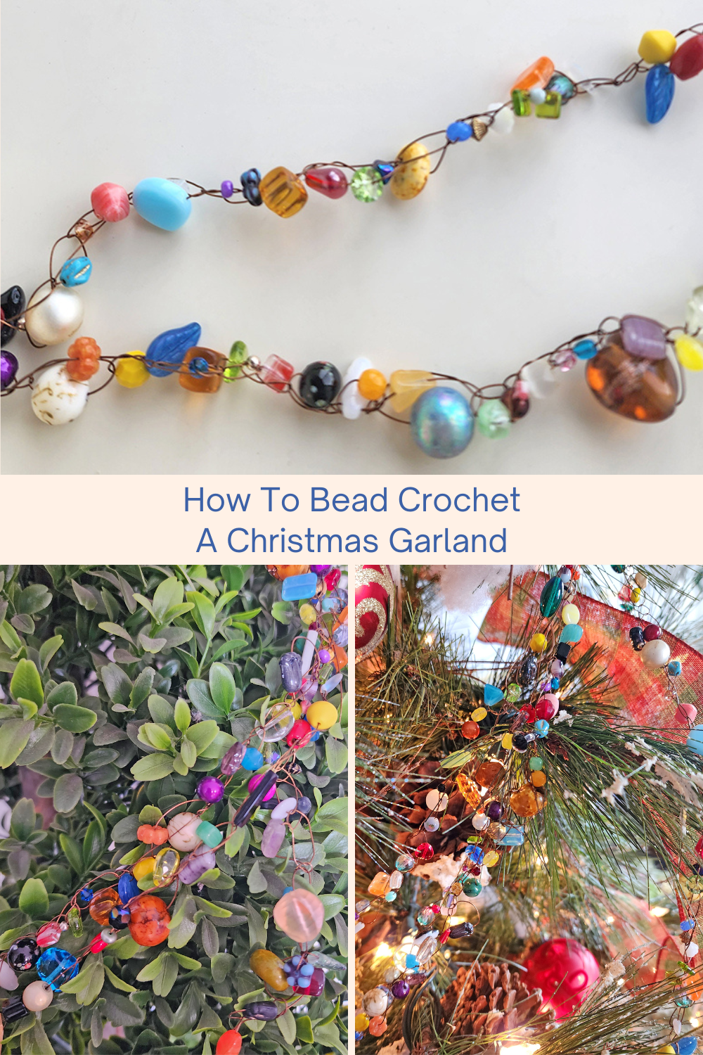 How To Bead Crochet A Christmas Garland Collage