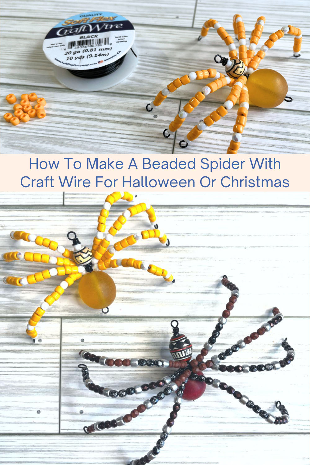 How To Make A Beaded Spider With Craft Wire For Halloween Or Christmas Collage