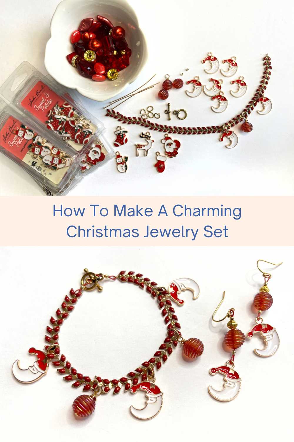 How To Make A Charming Christmas Jewelry Set Collage