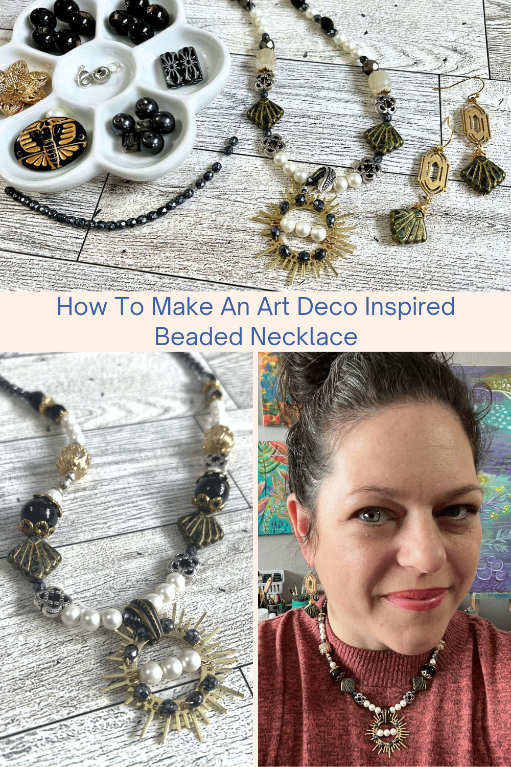 How To Make An Art Deco Inspired Beaded Necklace Collage